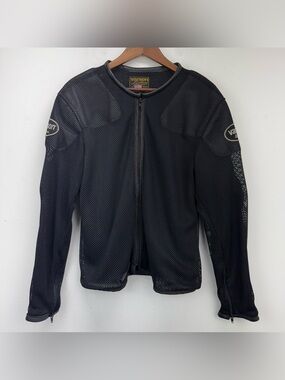 Vanson Leathers Medium Black Armor Padded Nylon Mesh Motorcycle Riding Jacket